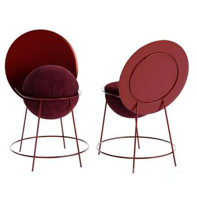 现代金属绒布座椅